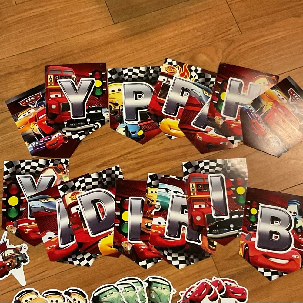 Disney Cars characters birthday banner /cake topper/ cupcakes toppers